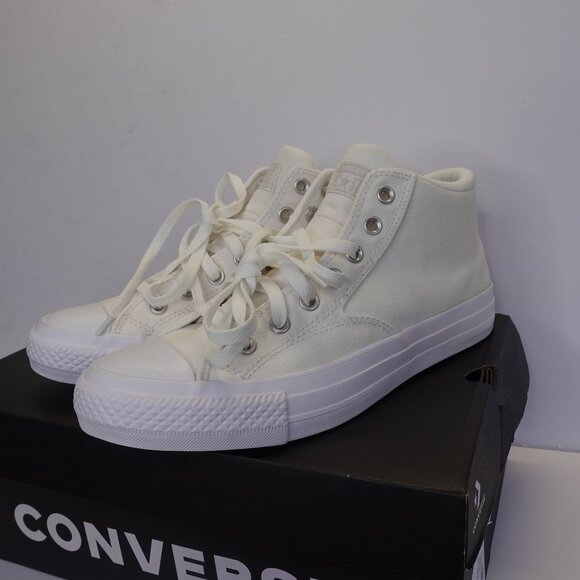 Converse Chuck Taylor Canvas White Mid Top Sneakers Men's 9 Women's 11 NEW - Picture 5 of 13